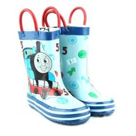 Kids Rain Boots Blue Train