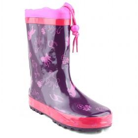 Wholesale Kids Rain Boots Purple Horse