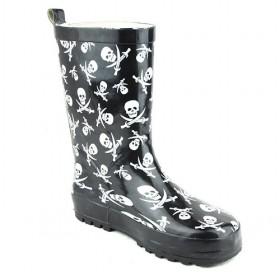 Wholesale Kids Rain Boots Black Skull