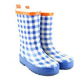 Wholesale Kids Rain Boots Blue Plaid