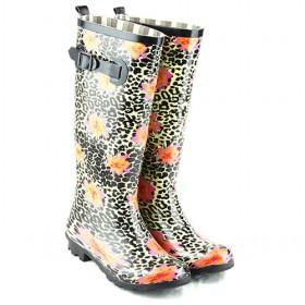 Womens Rain Boots Leopard Buckle
