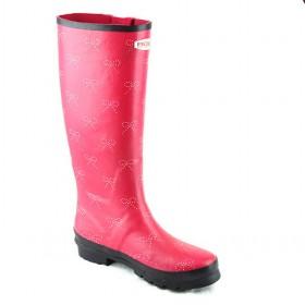 Womens Rain Boots Plum Bow