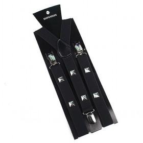 Black Rivet Pants Suspenders