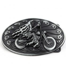 Skull Bike Belt Buckle