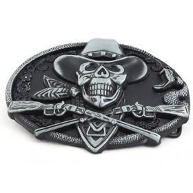 Skull Cow Boy Belt Buckle