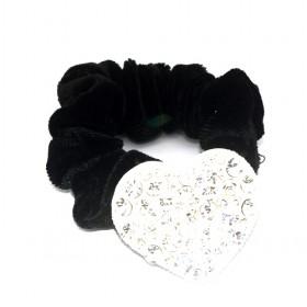 Silver Heart Hair Elastic Band