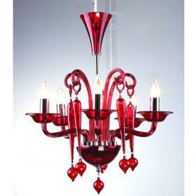 Red Artistic Crystal Ceiling Lights