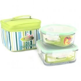 Stay-fresh Green Eco-friendly Plastic Containers Box set