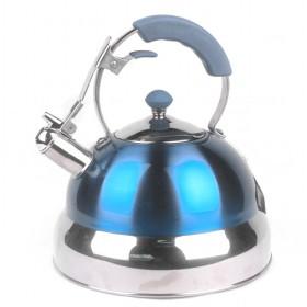 Small Size Blue Plated Wide Stainless Steel Electric Water Boiler With Black Handle