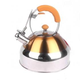 Small Size Orange Plated Wide Stainless Steel Electric Water Boiler With Black Handle