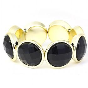 Black Resin Rhinestone Bangle