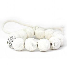 White Cord Bracelet With A