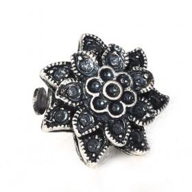 Vintage Black Flower Clip Earrings