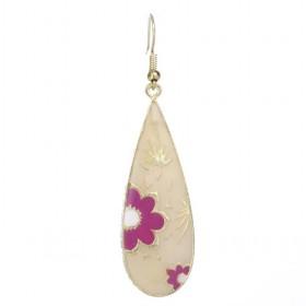 Floral Fish Hook Earrings Lead