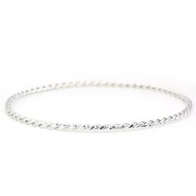 Silver Iron Twisted Bangle