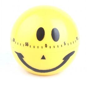 Yellow Smiling Ball Kitchen Mechanical Countdown Cooking Stopwatch Alarm For Housewives