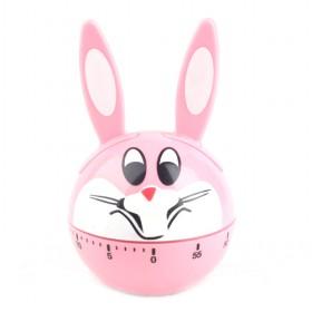 Pink Rabbit Shaped Kitchen Mechanical Countdown Cooking Stope Alarm For Housewives