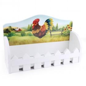 Pastoral Style White Wooden Fence Decorative Storage Shelf Box