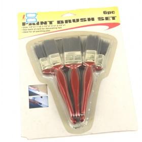 Neiko Red Brush Paint Stain Varnish Set With Wood Handles