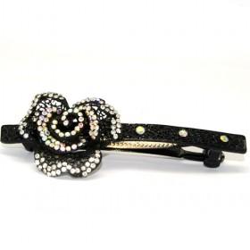 Black Rose Rhinestones Hairpin, Rhinestones Hair Clip