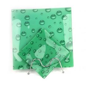 Hot Sale Green Rain Drip Printing Polished Glass Trays Set Of 7pcs