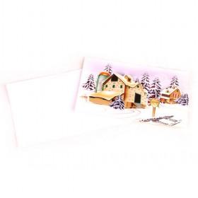 NEW Greeting Snow House Card