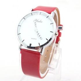 Scarlet Silver Plated Leather-belt And Diamond-Decorative Ladies Quartz Wrist Watch