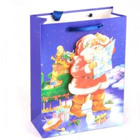 Cute Kraft Christmas Blue Bag