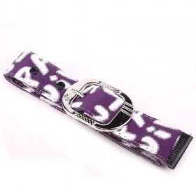 Purple Printed Canvas Belt