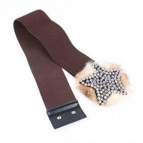Brown Rhinestone Star Amp Fur