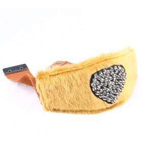 Rhinestone Heart And Yellow Fur