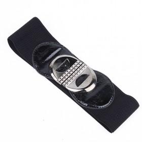 Black Rhinestone Elastic Waist Belt