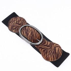 Black Tiger Skin Rhinestone Buckle
