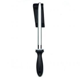 Black Handle Steel Knife Sharpener Sharpening Rod