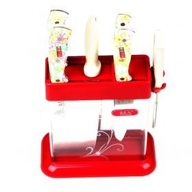 Novelty Design 7 Pieces Cooking Knives In Red Box Stand
