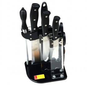 Economical Black Handle Top Quality 7 Pieces Stainless Steel Durable Knives Set
