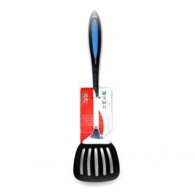 High Quality Anti-rot Stainless Steel Blue Plastic Handle Kitchen Slotted Spoon