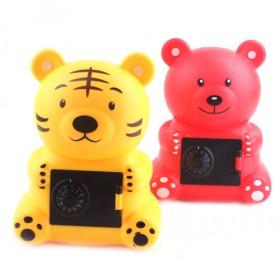 New Small Transparent Bear;Tiger Cartoon Money Box,Plastic Coin Bank YIWU