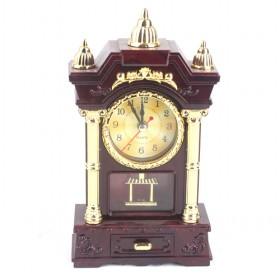 Luxury Delicated Retro Castle Design Golden Plated Mute Alarm Clock