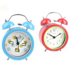 Cute Cartoon Design Double Bell Red And Blue Decorative Battery Operated Alarm Clock