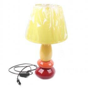 LS-21489ORN Table Lamp, Yellow Ceramic With Silhouette Paper Shade