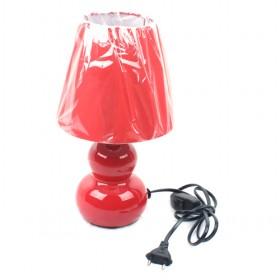 LS-21489ORN Table Lamp, Red Ceramic With Silhouette Paper Shade