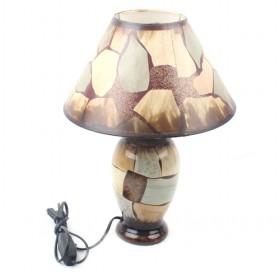 Origion Ceramic Table Lamp, Special Brushed Bronze Base With Linen Fabric Shade