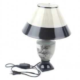 Fashion Ceramic Table Lamp, Brushed Bronze Base With Linen Fabric Shade