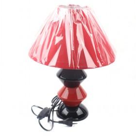 LS-21490ORN Table Lamp,Red;Black Ceramic With Silhouette Paper Shade