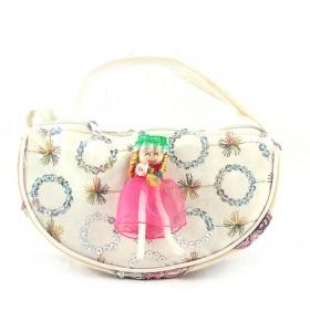 Korea Girl 's Handbag Cute Girls Bag Handmade Drum Pattern Leather Bag Small Shoulder Messenger Bag