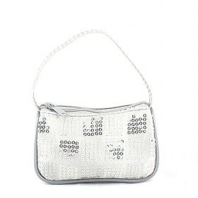 Korea Women 's White Shining Handbag Cute Girls Bag Handmade Drum Pattern Leather Bag Small Shoulder Messenger Bag