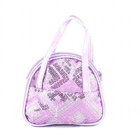 Korea Women 's Purple Handbag Cute Girls Bag Handmade Drum Pattern Leather Bag Small Shoulder Messenger Bag