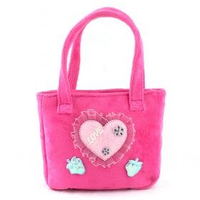 Korea Women 's Pink Heart Handbag Cute Girls Bag Handmade Drum Pattern Leather Bag Small Shoulder Messenger Bag