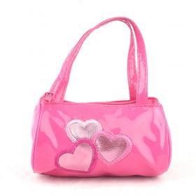 Latest Women Pink Heart Handbag, Pretty New Design Dots Print Ladies Messenger Bags, Small Retro Solid Bag, Bright Color Messenger Bag